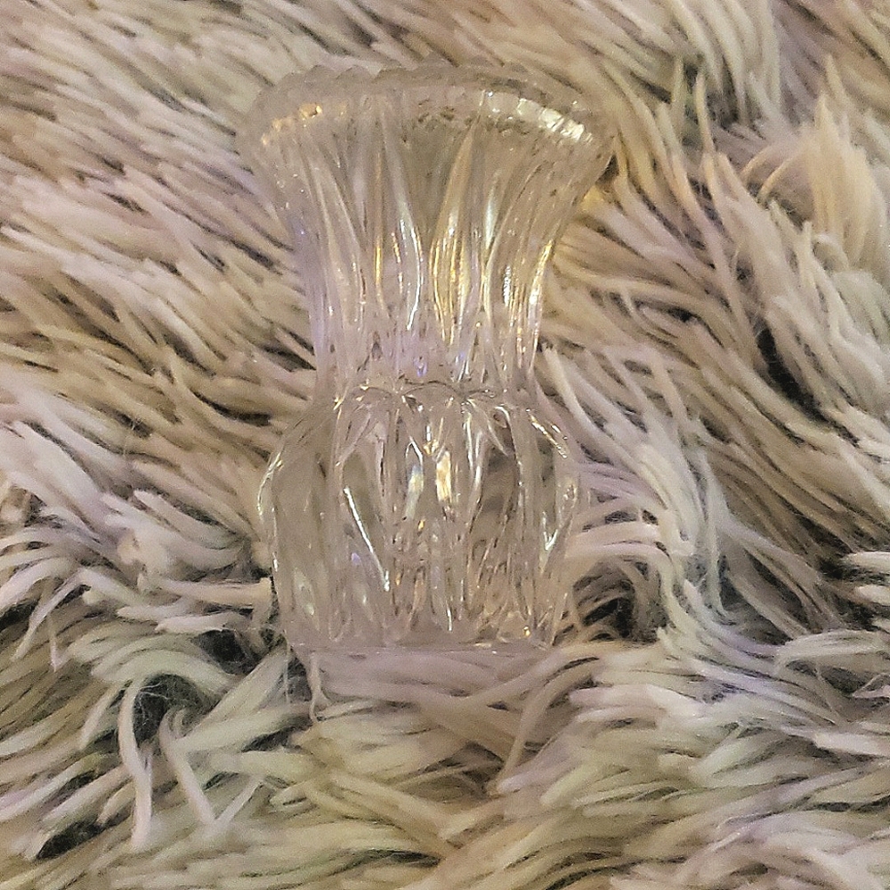 PRINCESS HOUSE Lead Crystal Toothpick Candle Holder Mini Vase 3”/2.5” Vintage